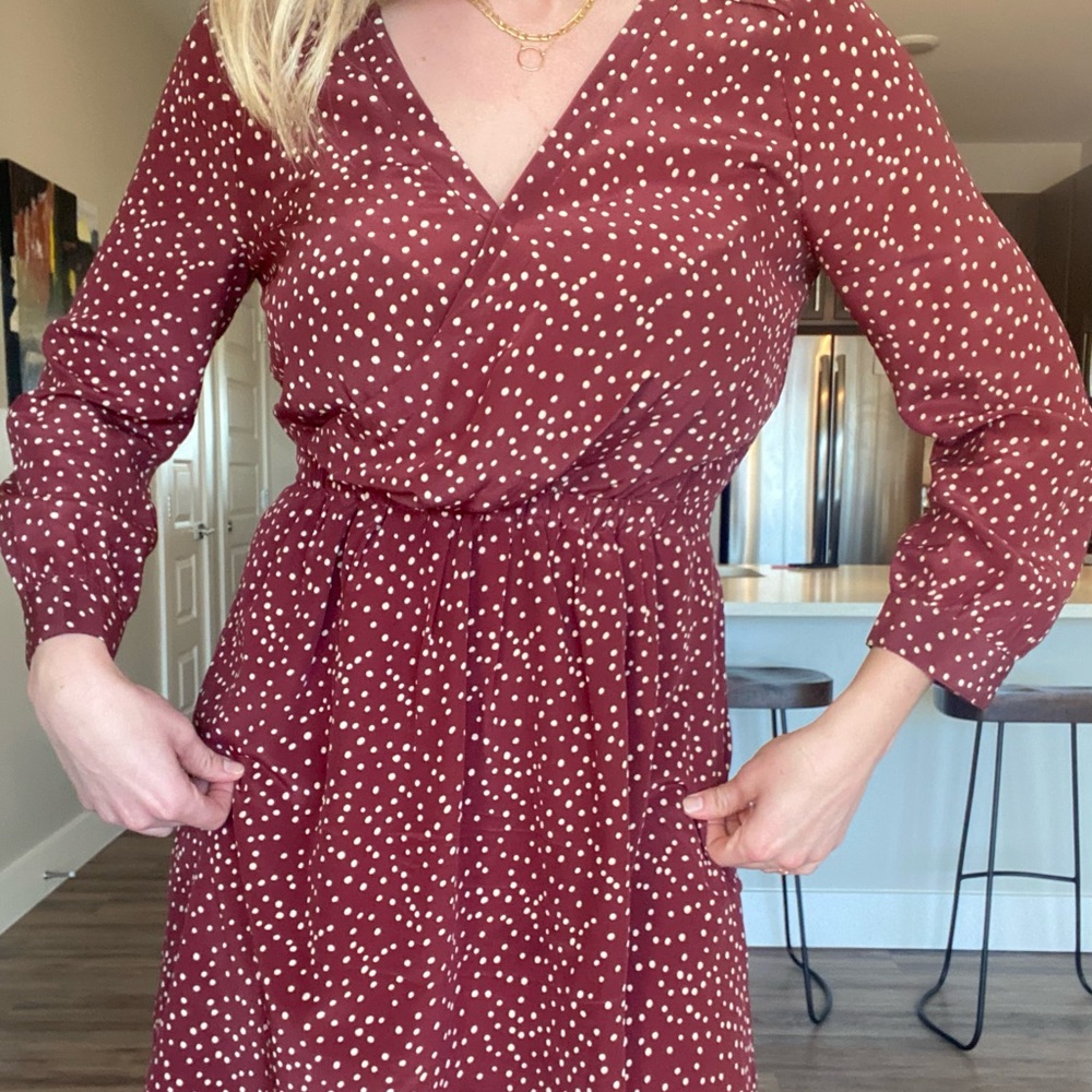 Madewell Polka Dot Long-Sleeve Dress